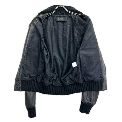 GUCCI グッチ ブラック 171472 マドンナ カウレザーボンバージャケット ジャケット