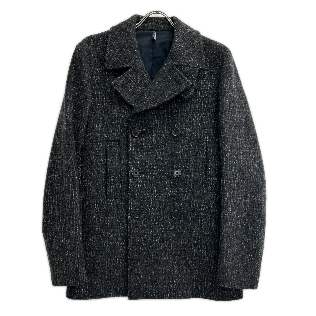Dior HOMME ディオールオム クリスヴァンアッシュ期　グレー 233C418A2242 ツイード ダブルブレスト ピーコート コート