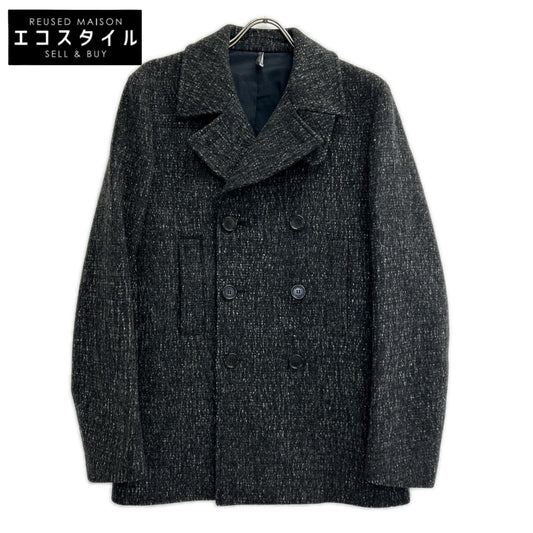 Dior HOMME ディオールオム クリスヴァンアッシュ期　グレー 233C418A2242 ツイード ダブルブレスト ピーコート コート