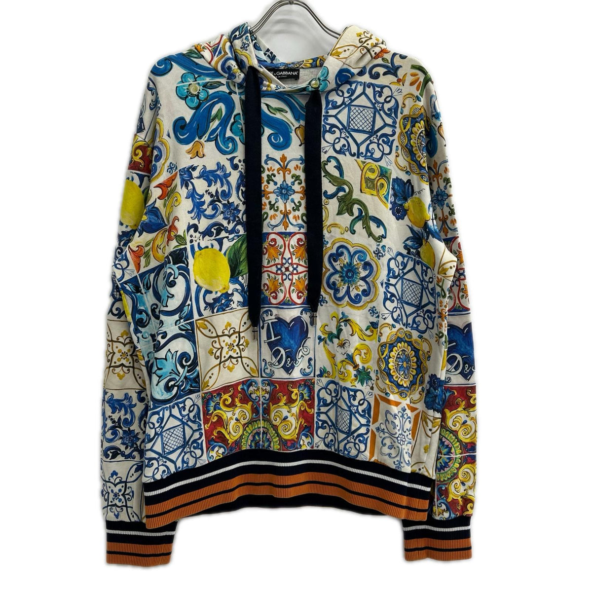DOLCE&GABBANA ドルチェアンドガッバーナ イエロー系 総柄 マヨリカ パーカー トップス