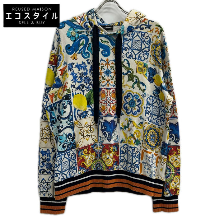 DOLCE&GABBANA ドルチェアンドガッバーナ イエロー系 総柄 マヨリカ パーカー トップス