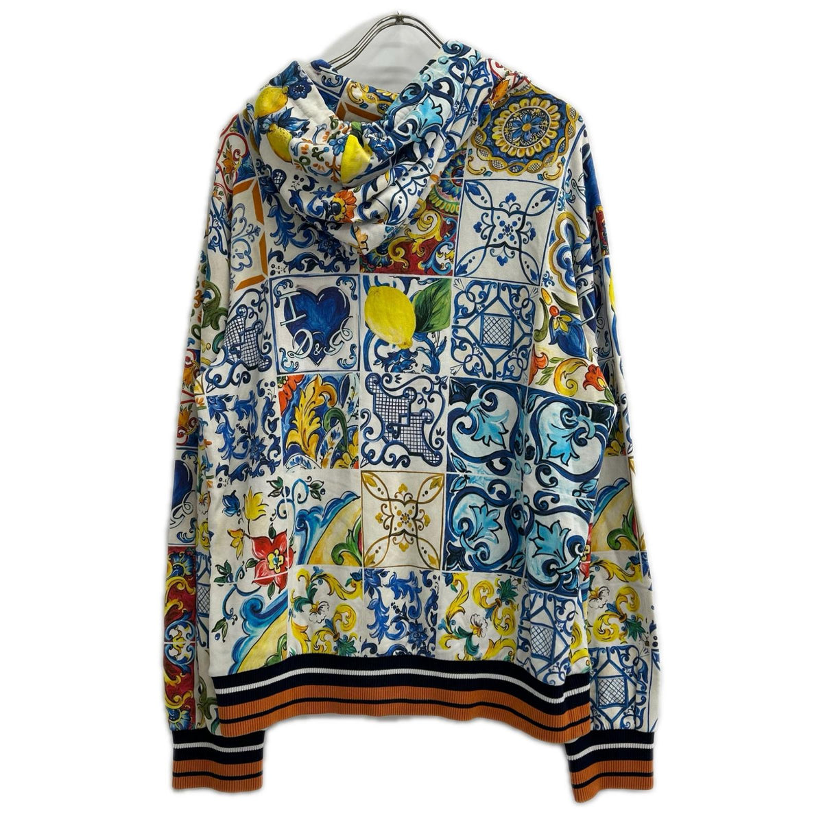 DOLCE&GABBANA ドルチェアンドガッバーナ イエロー系 総柄 マヨリカ パーカー トップス