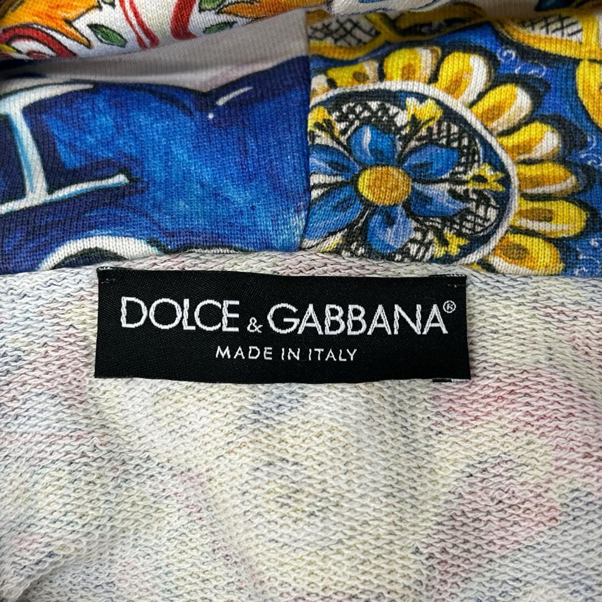 DOLCE&GABBANA ドルチェアンドガッバーナ イエロー系 総柄 マヨリカ パーカー トップス