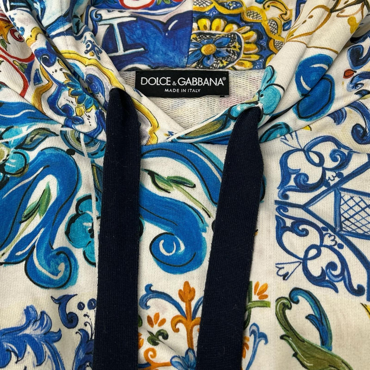 DOLCE&GABBANA ドルチェアンドガッバーナ イエロー系 総柄 マヨリカ パーカー トップス