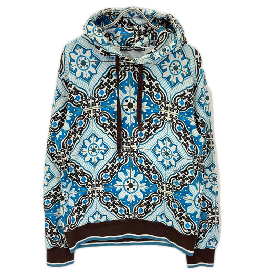 DOLCE&GABBANA ドルチェアンドガッバーナ ブルー系 総柄 マヨリカ パーカー トップス