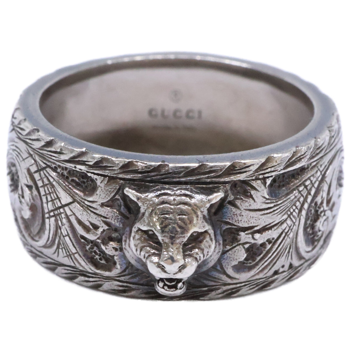 GUCCI グッチ Ag925 キャットヘッド アラベスクモチーフ リング 指輪