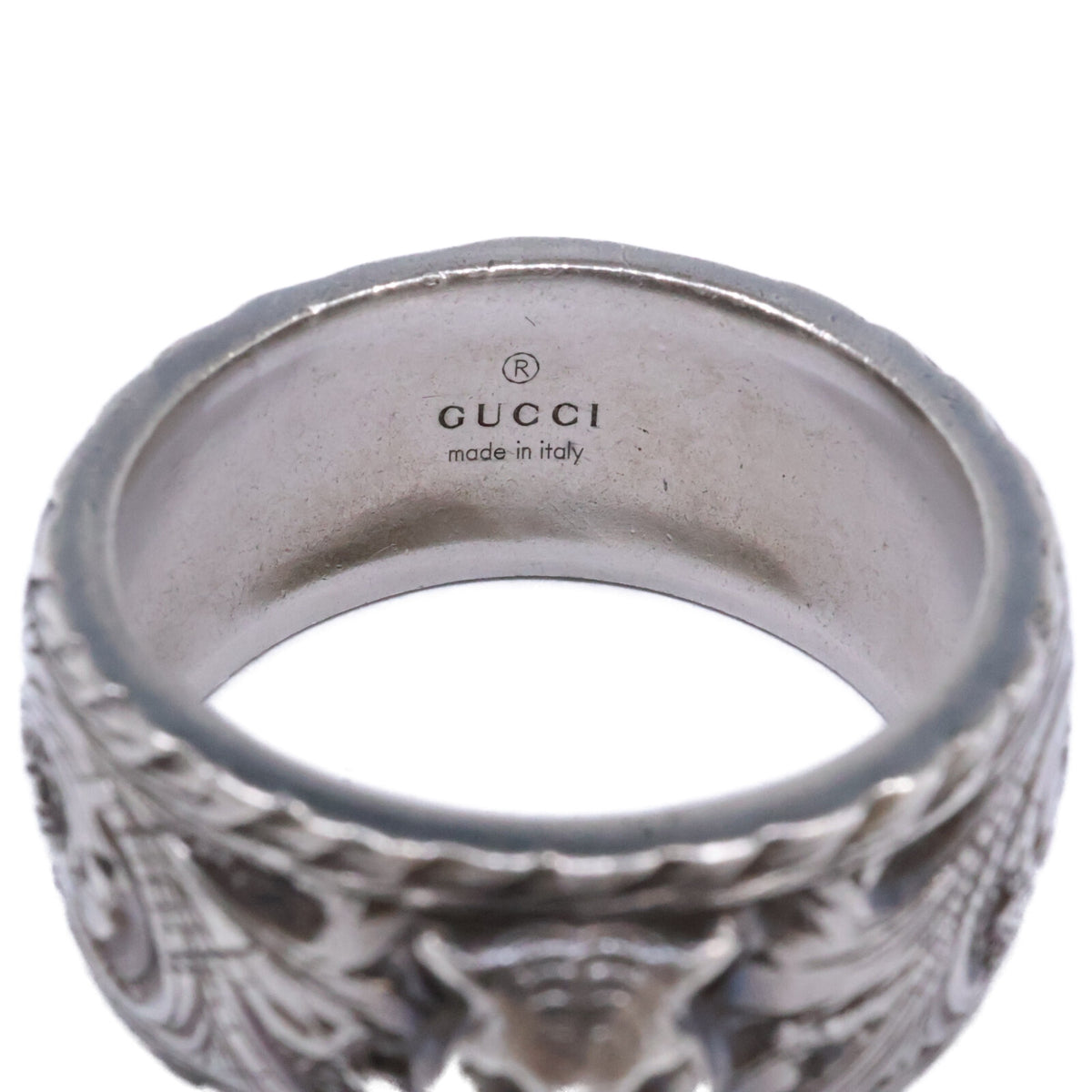 GUCCI グッチ Ag925 キャットヘッド アラベスクモチーフ リング 指輪