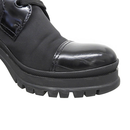 PRADA プラダ 美品 RE-NYLON トライアングルロゴ ショートブーツ シューズ レディース 黒 ブラック 37 1/2 1T708M シューズ