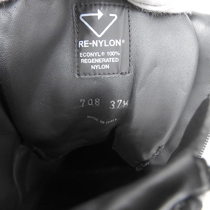 PRADA プラダ 美品 RE-NYLON トライアングルロゴ ショートブーツ シューズ レディース 黒 ブラック 37 1/2 1T708M シューズ