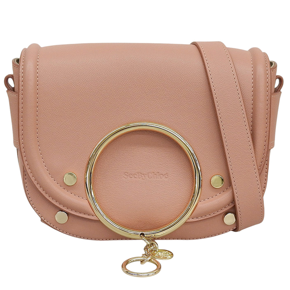 SEE BY CHLOE シーバイクロエ 美品 MARA レザー クロスボディバッグ ショルダーバッグ レディース ピンク系 別売りストラップ付き ショルダーバッグ