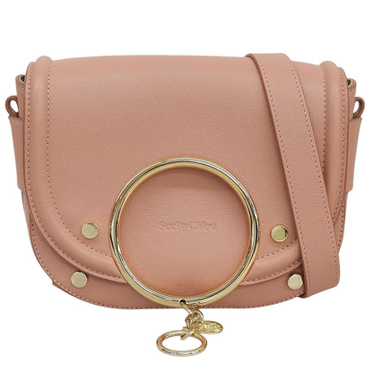 SEE BY CHLOE シーバイクロエ 美品 MARA レザー クロスボディバッグ ショルダーバッグ レディース ピンク系 別売りストラップ付き ショルダーバッグ