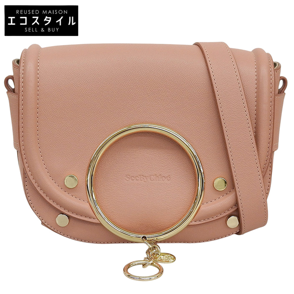SEE BY CHLOE シーバイクロエ 美品 MARA レザー クロスボディバッグ ショルダーバッグ レディース ピンク系 別売りストラップ付き ショルダーバッグ