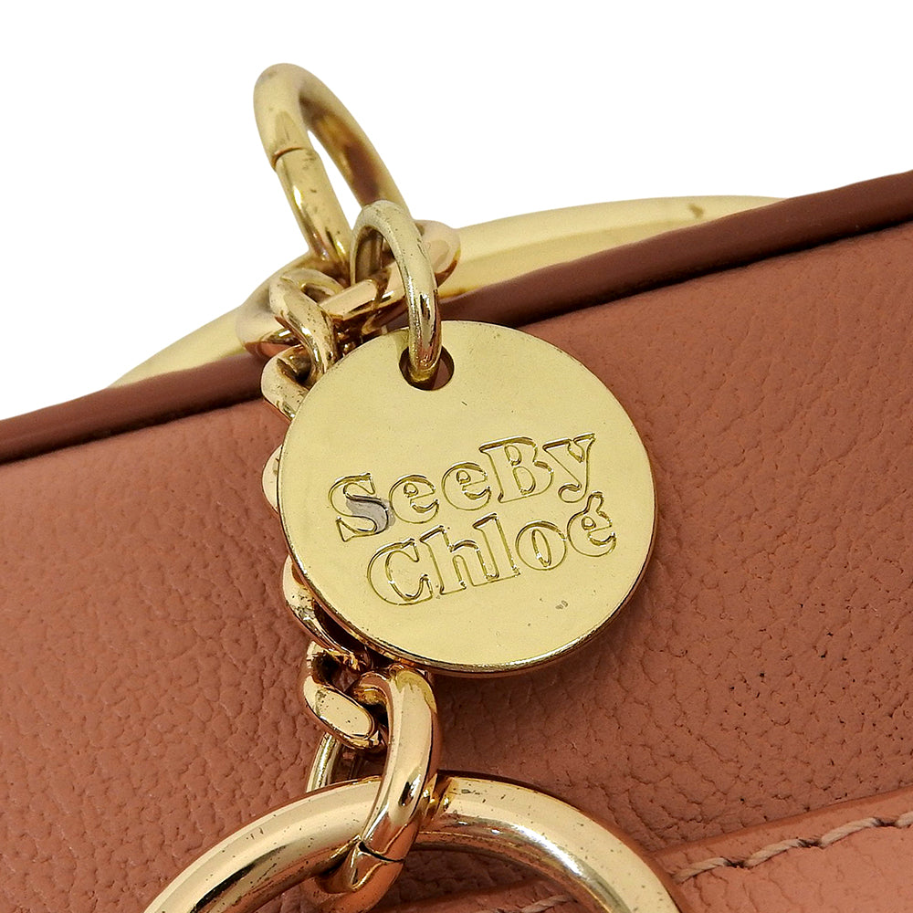 SEE BY CHLOE シーバイクロエ 美品 MARA レザー クロスボディバッグ ショルダーバッグ レディース ピンク系 別売りストラップ付き ショルダーバッグ