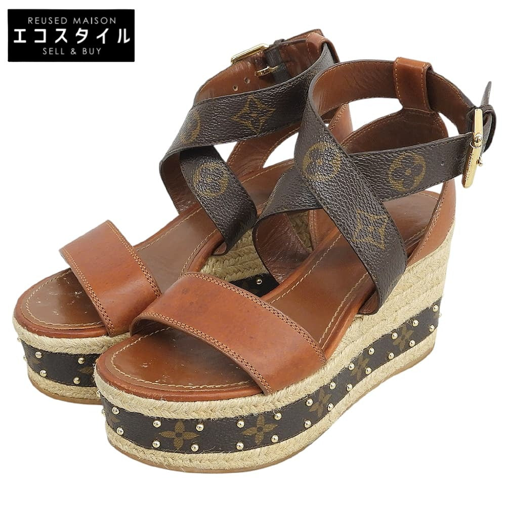 LOUIS VUITTON ルイヴィトン バウンダリー・ラインサンダル シューズ レディース ブラウン 35 1/2 シューズ