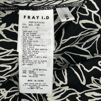 FRAY I.D フレイアイディー ホワイト×ブラック　FWFO262092　バックスリットジャガードワンピース ワンピース