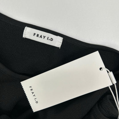 FRAY I.D フレイアイディー ブラック×ホワイト FWNO262031 ホールガーメントニットワンピ ワンピース