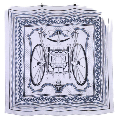 HERMES エルメス LES ROUES DE PHAETON 四輪馬車の車輪 シルク/カシミヤ カレジェアン 140 ショール ストール