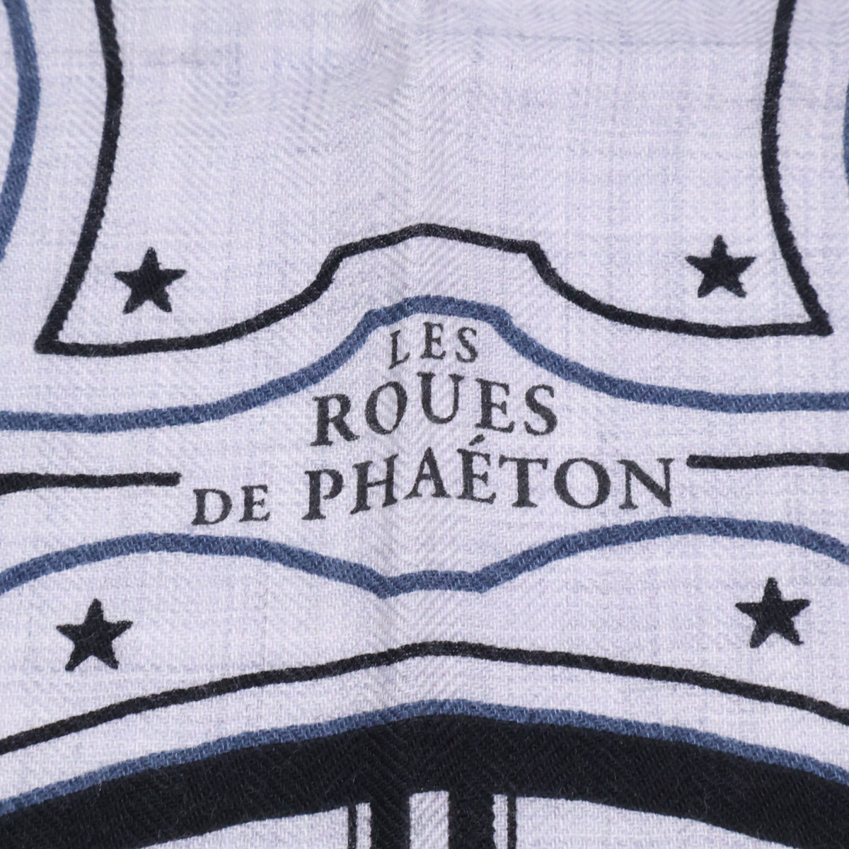 HERMES エルメス LES ROUES DE PHAETON 四輪馬車の車輪 シルク/カシミヤ カレジェアン 140 ショール ストール