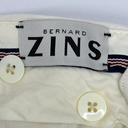 BERNARD ZINS ベルナールザンス 21-23-0547-727 アイボリー コットン 2インプリーツスラックス ボトムス