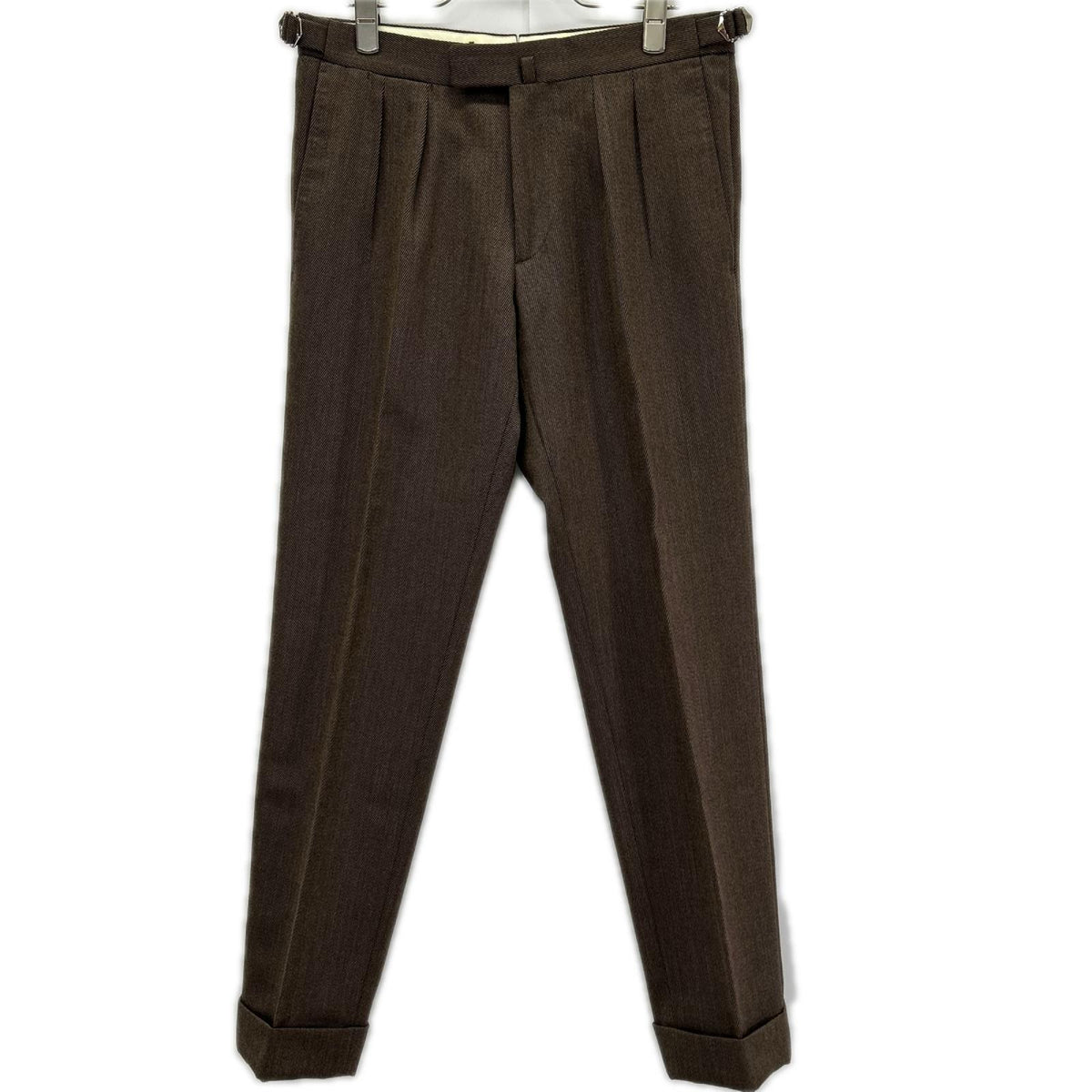 BERNARD ZINS ベルナールザンス 【BEAMS F別注】21-23-0558-727 ブラウン 2インプリーツスラックス ボトムス