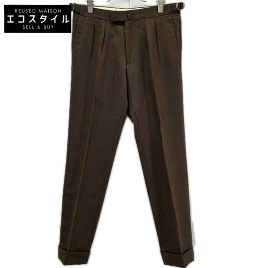 BERNARD ZINS ベルナールザンス 【BEAMS F別注】21-23-0558-727 ブラウン 2インプリーツスラックス ボトムス