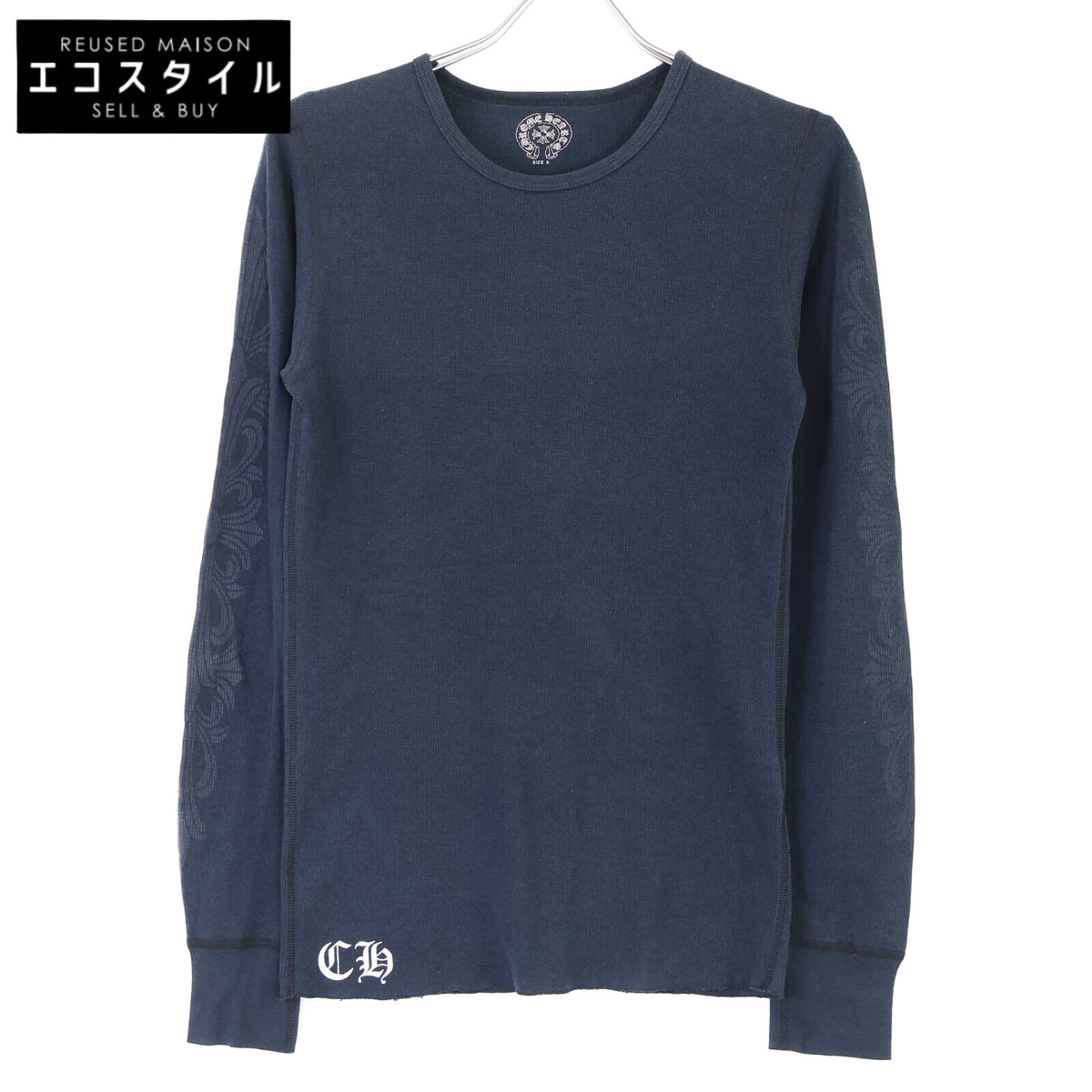 Chrome hearts クロムハーツ 国内正規 OLD Thermal バックロゴ フローラルクロスプリント 長袖サーマルTシャツ トップス