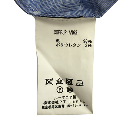 PT01 ピーティーゼロウーノ ネイビー ウール混 エヴォフィット スラックス ボトムス