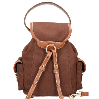 MIUMIU ミュウミュウ 新品同様 5BZ043 キャンバスxレザー バックパック リュック バックパック