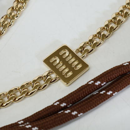MIUMIU ミュウミュウ 【美品】5TL510_ACRT_F0Q7Z レザー/コード/メタル トリック キーリング