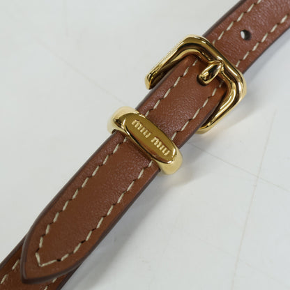 MIUMIU ミュウミュウ 【美品】5TL510_ACRT_F0Q7Z レザー/コード/メタル トリック キーリング