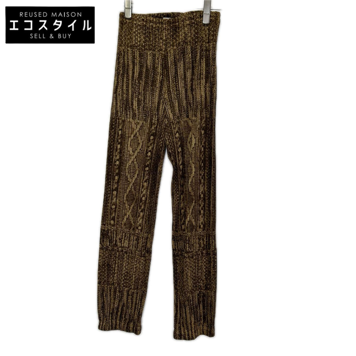 PLEATS PLEASE プリーツプリーズ 16AW PP64-JF436 ブラウン 総柄 プリーツ パンツ ボトムス