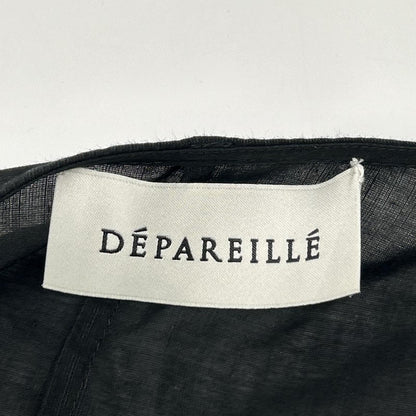 DEPAREILLE デパリエ B1152AFB321 ブラック リネンレースアップブラウス トップス