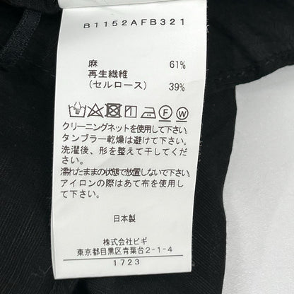 DEPAREILLE デパリエ B1152AFB321 ブラック リネンレースアップブラウス トップス