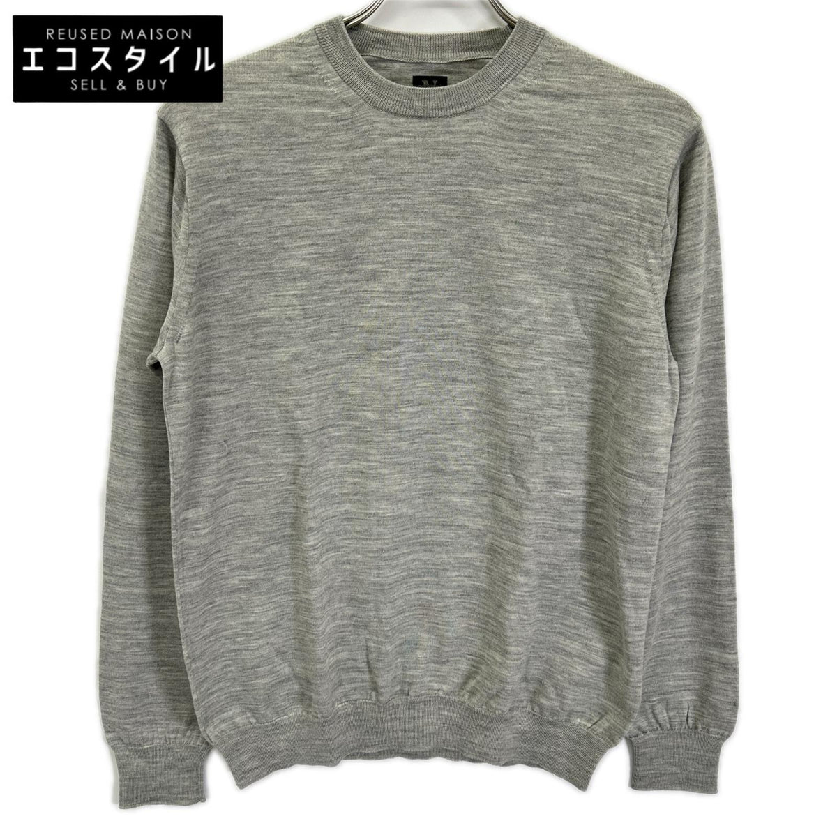 BATONER バトナー ウール グレー Essential SUPERIOR HIGH GAUGE MERINO クルーネック トップス