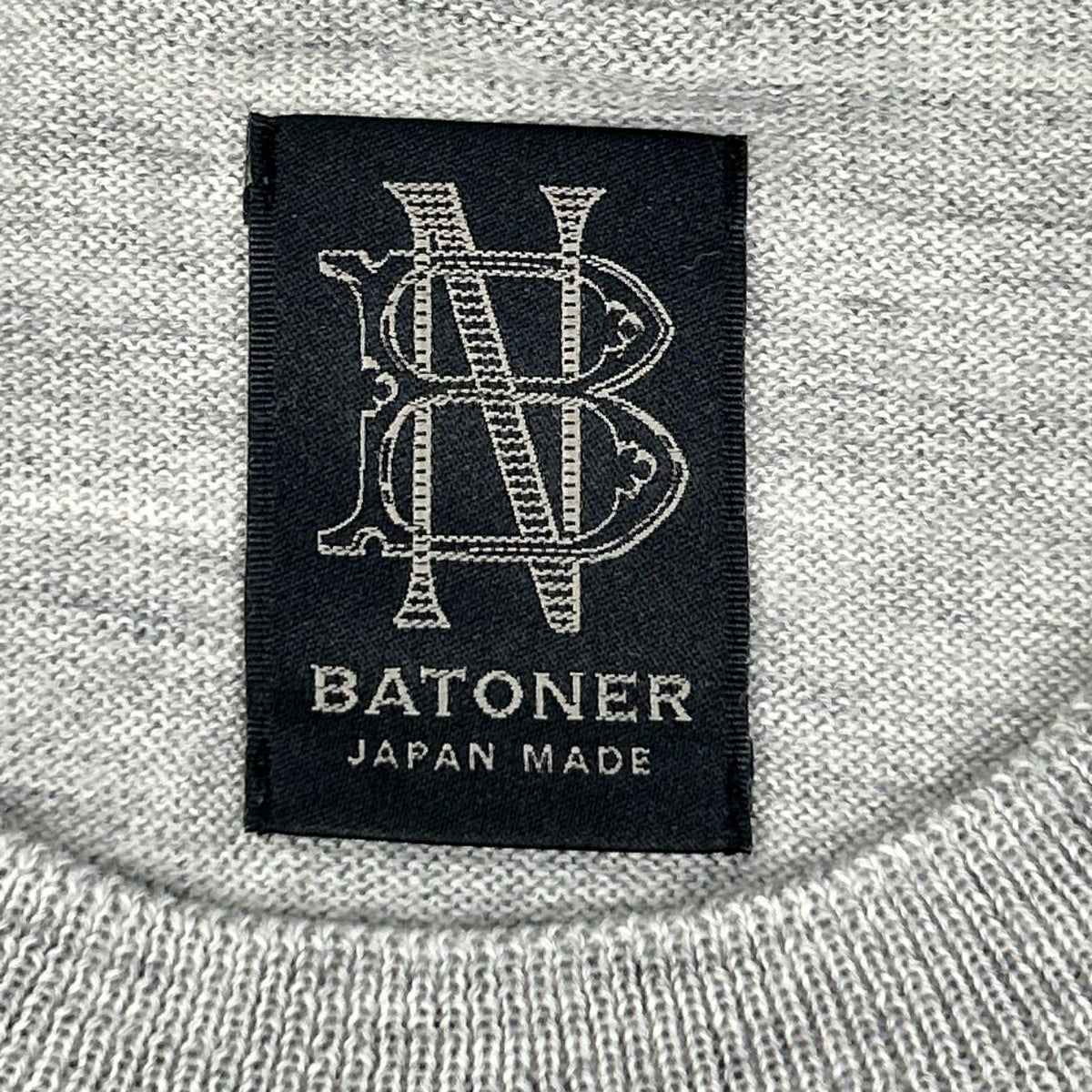BATONER バトナー ウール グレー Essential SUPERIOR HIGH GAUGE MERINO クルーネック トップス