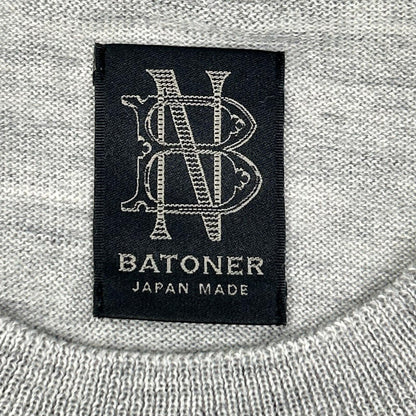 BATONER バトナー ウール グレー Essential SUPERIOR HIGH GAUGE MERINO クルーネック トップス