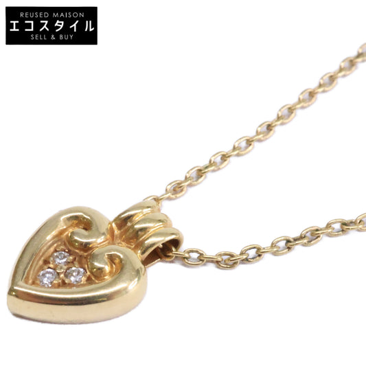 Christian Dior クリスチャンディオール 750YG ダイヤモンドハートトップ ネックレス