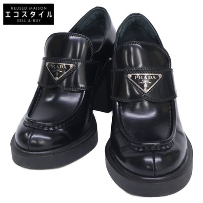 PRADA プラダ 1D563O ブラッシュドレザー ヒール ローファー シューズ