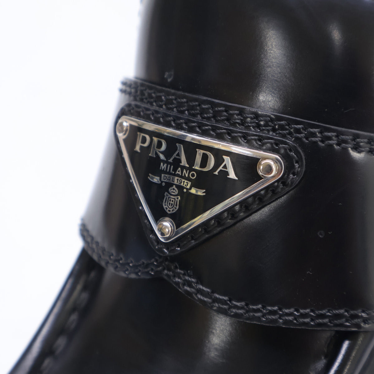 PRADA プラダ 1D563O ブラッシュドレザー ヒール ローファー シューズ