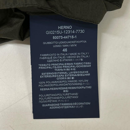 HERNO ヘルノ GI0215U-12314 カーキ ウルトラライトタスランナイロンジップフーディーブルゾン ジャケット