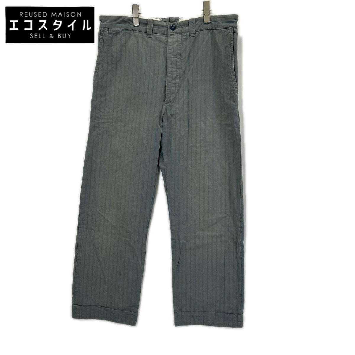 RRL ダブルアールエル 0200015339　ブルー ストライプ ストレートパンツ ボトムス