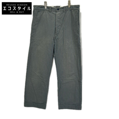 RRL ダブルアールエル 0200015339　ブルー ストライプ ストレートパンツ ボトムス