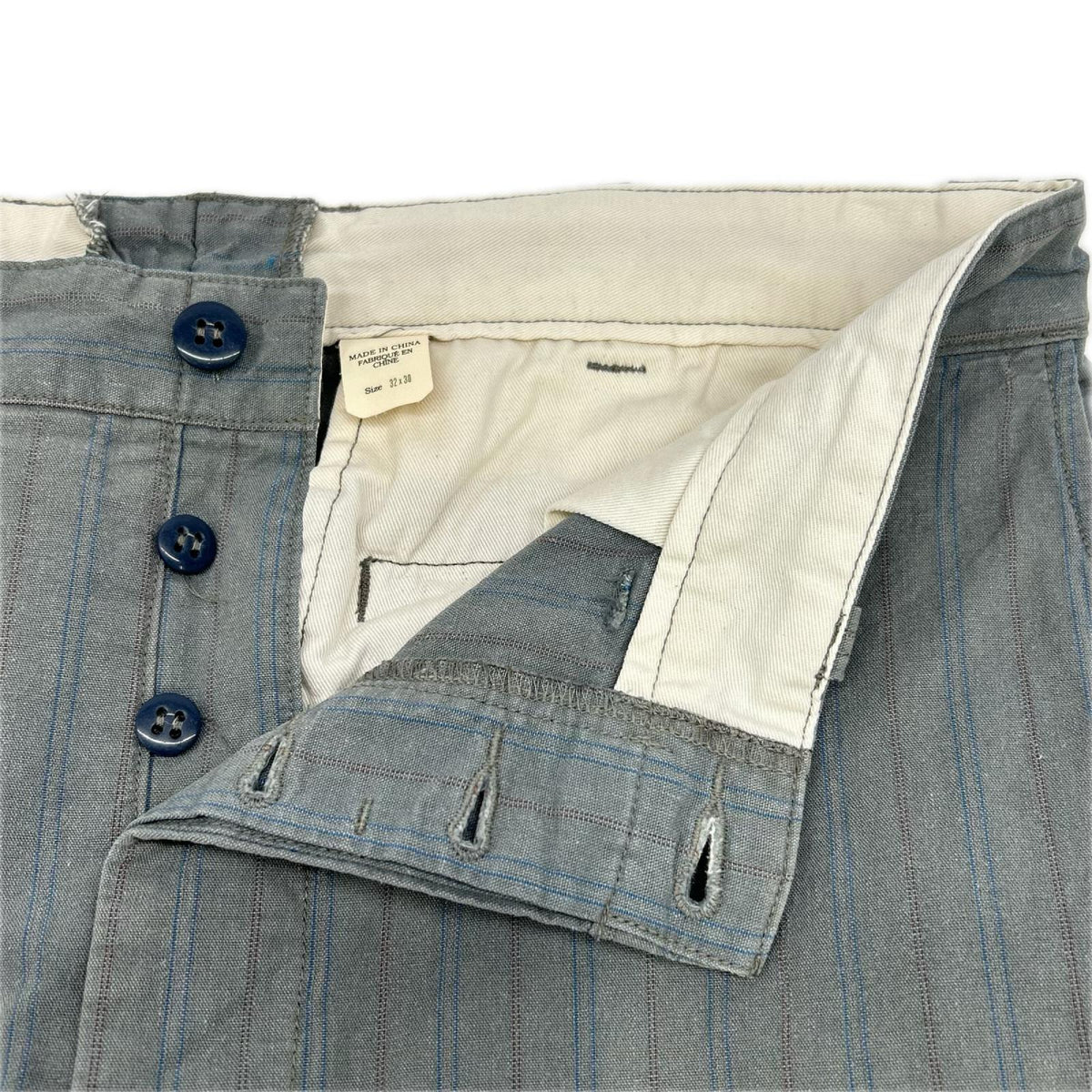 RRL ダブルアールエル 0200015339　ブルー ストライプ ストレートパンツ ボトムス
