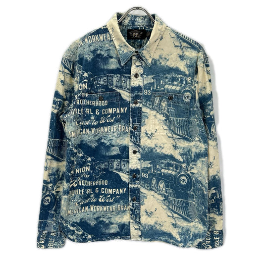 RRL ダブルアールエル エンジンプリント コットン 長袖シャツ トップス
