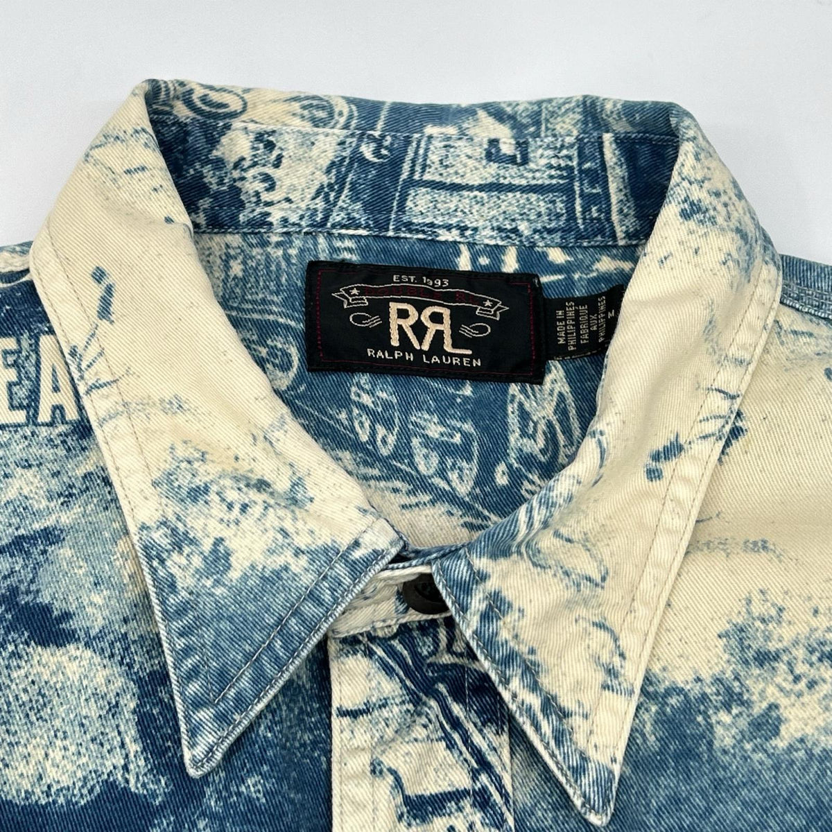 RRL ダブルアールエル エンジンプリント コットン 長袖シャツ トップス