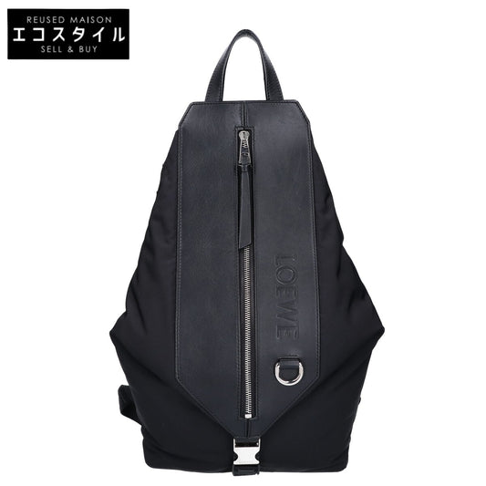 LOEWE ロエベ 美品 ナイロンxレザー コンバーチブル バックパック スモール リュック バックパック