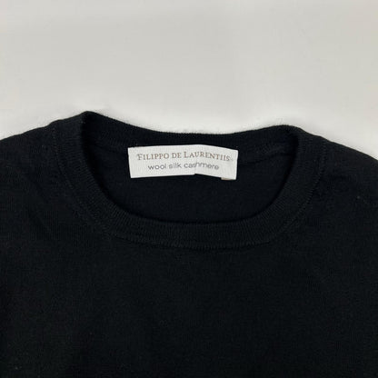 FILIPPO DE LAURENTIIS フィリッポ・デ・ローレンティス 0210-2610303 ブラック ウールシルク ニット トップス
