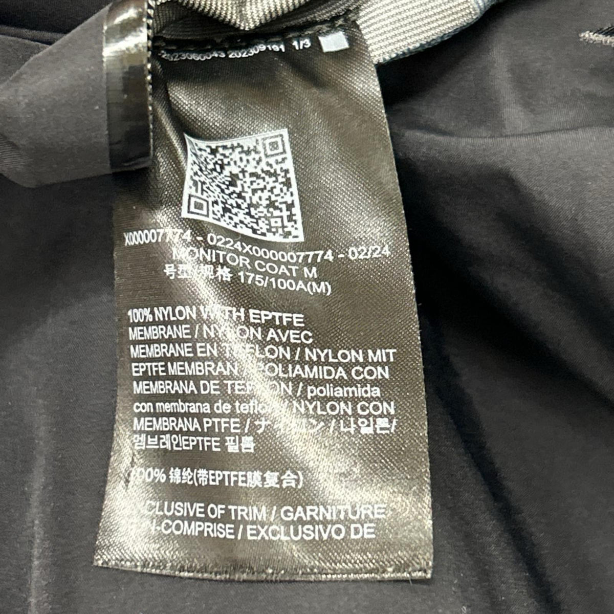 ARC’TERYX VEILANCE アークテリクス ヴェイランス X000007774 ブラック ヴェイランス モニターコート コート