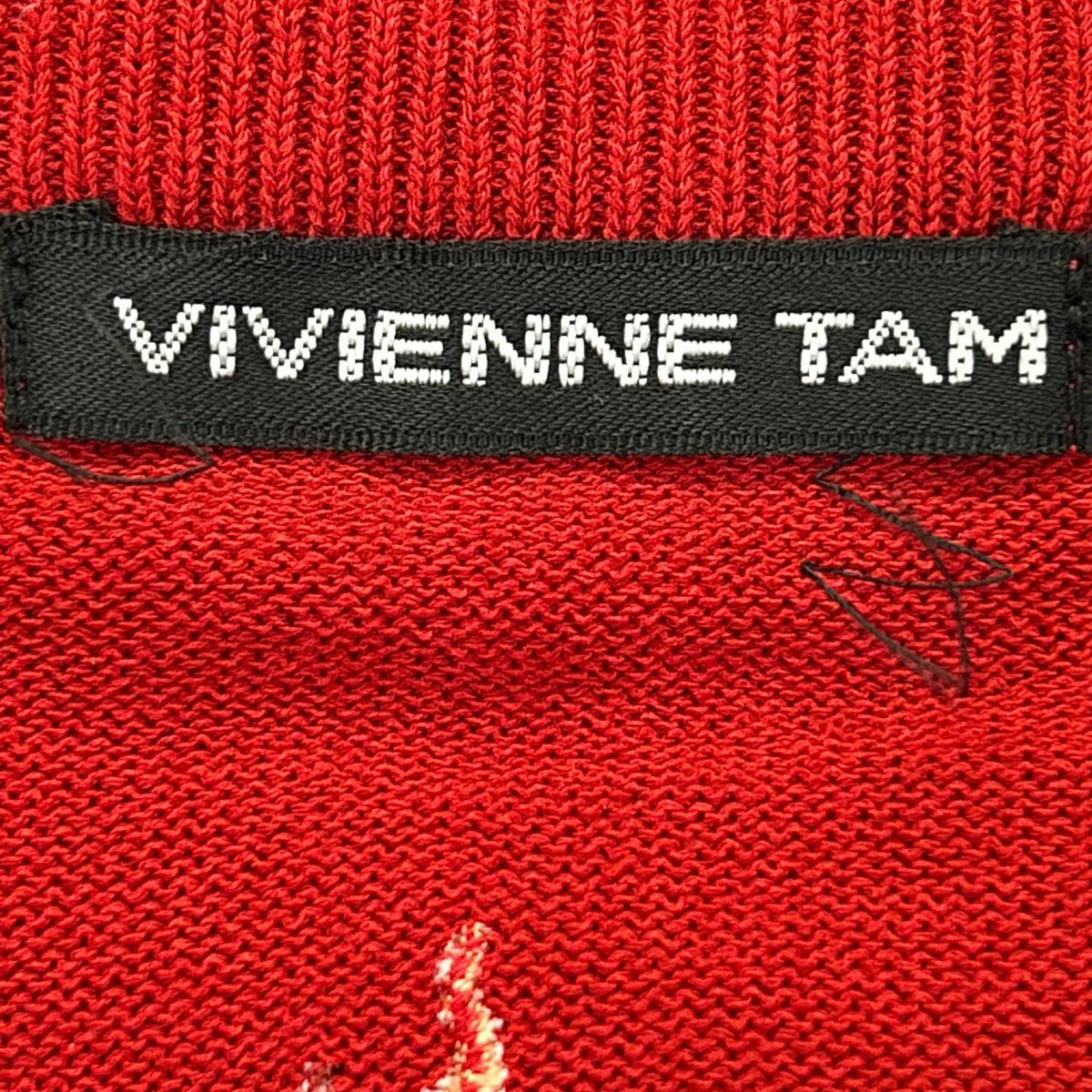 VIVIENNE TAM ヴィヴィアンタム 016-175005 レッド ドラゴン刺繍 ジップアップ 長袖 トップス