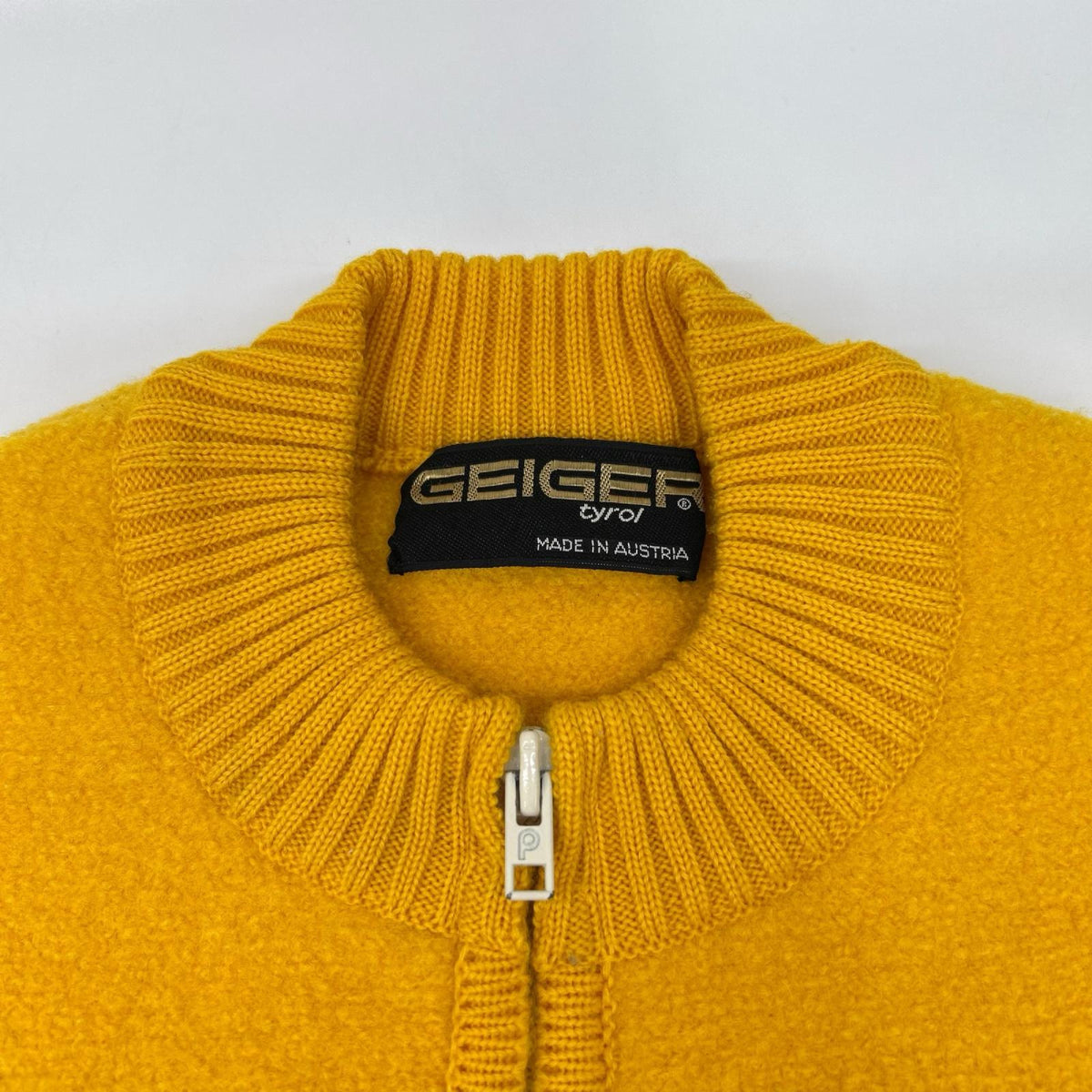 GEIGER イエロー ジップ ニット 長袖 トップス